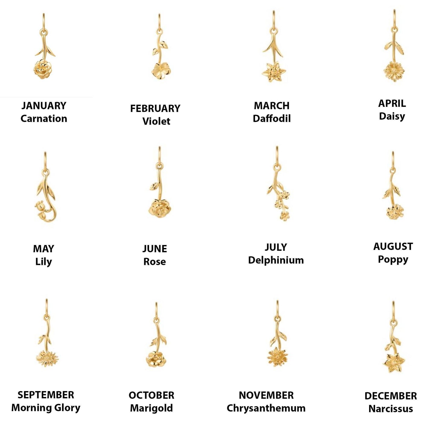 Birth Flower Charm: February - Violet