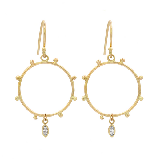 Marquise Dot Drop Earrings