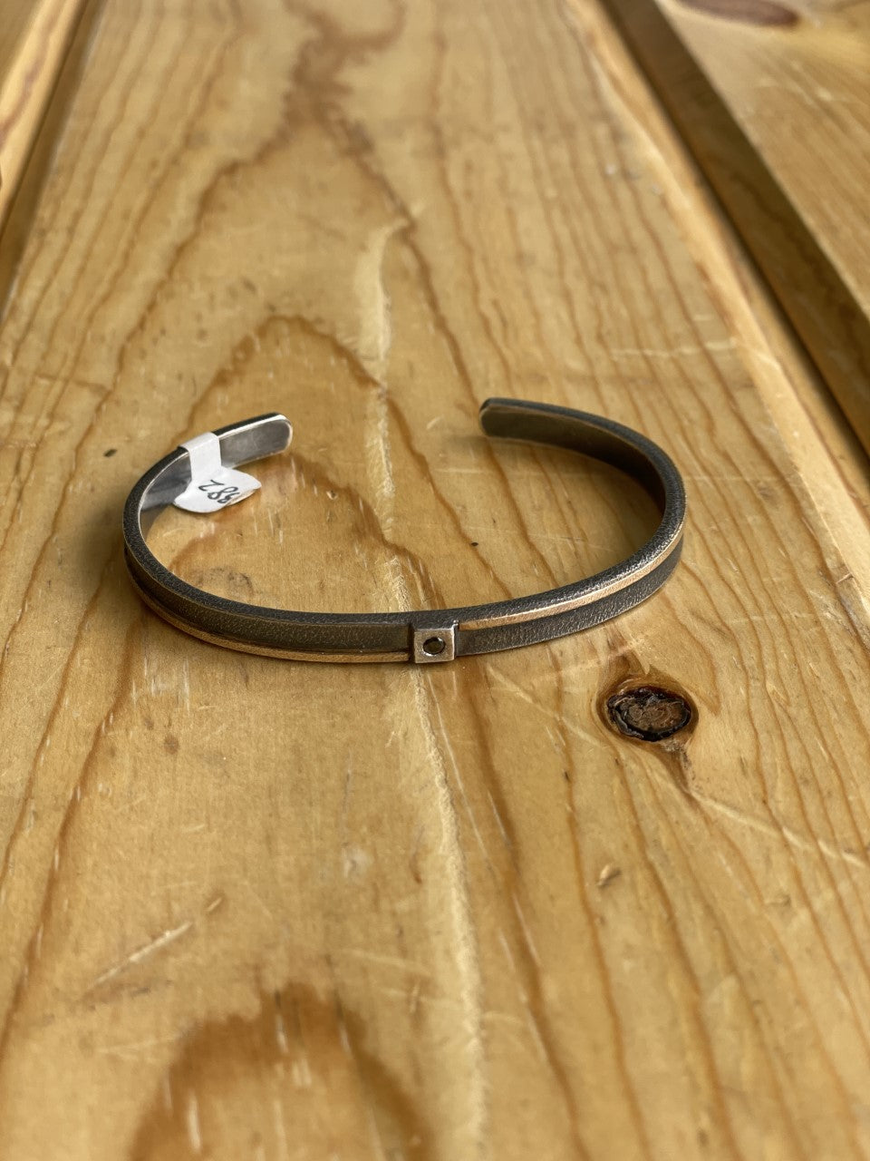 Diagonal Line Cuff with Black Diamond