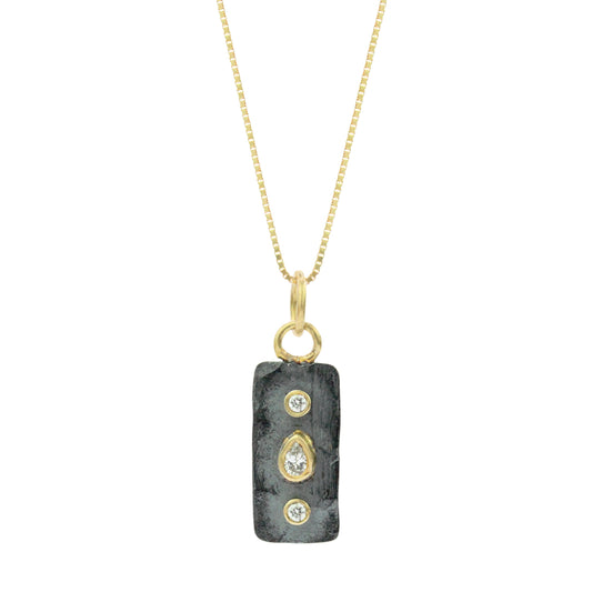 Triple Stone Rectangle Necklace