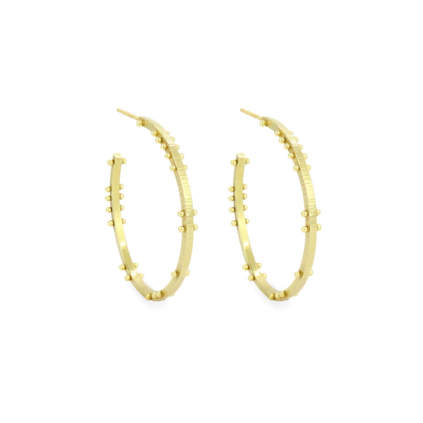 Gold Scattered Dot Hoops