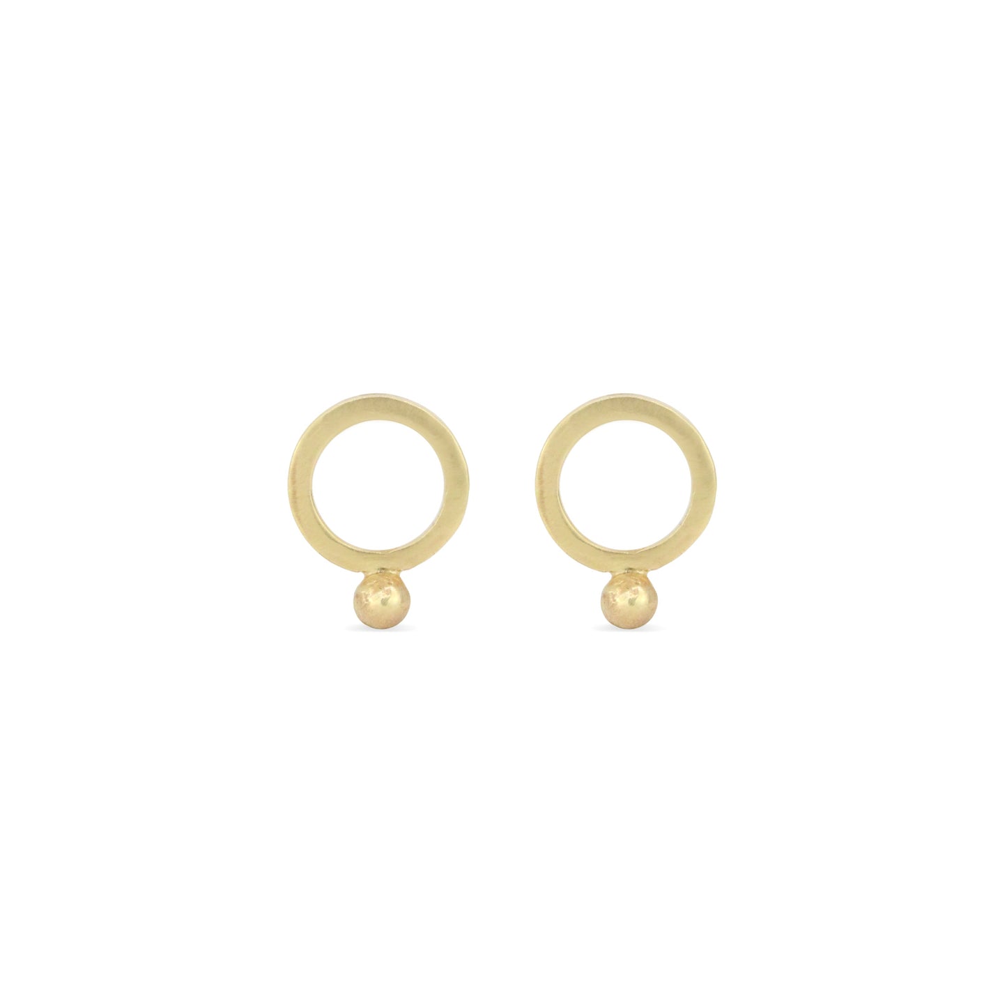 Gold Dot Circle Studs