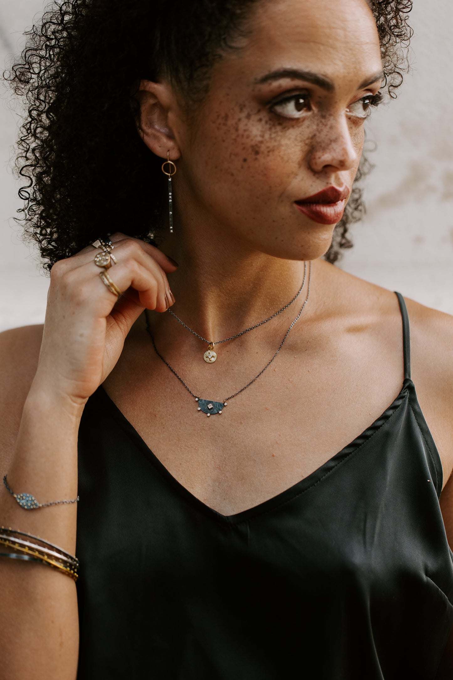 Half Moon Diamond Necklace