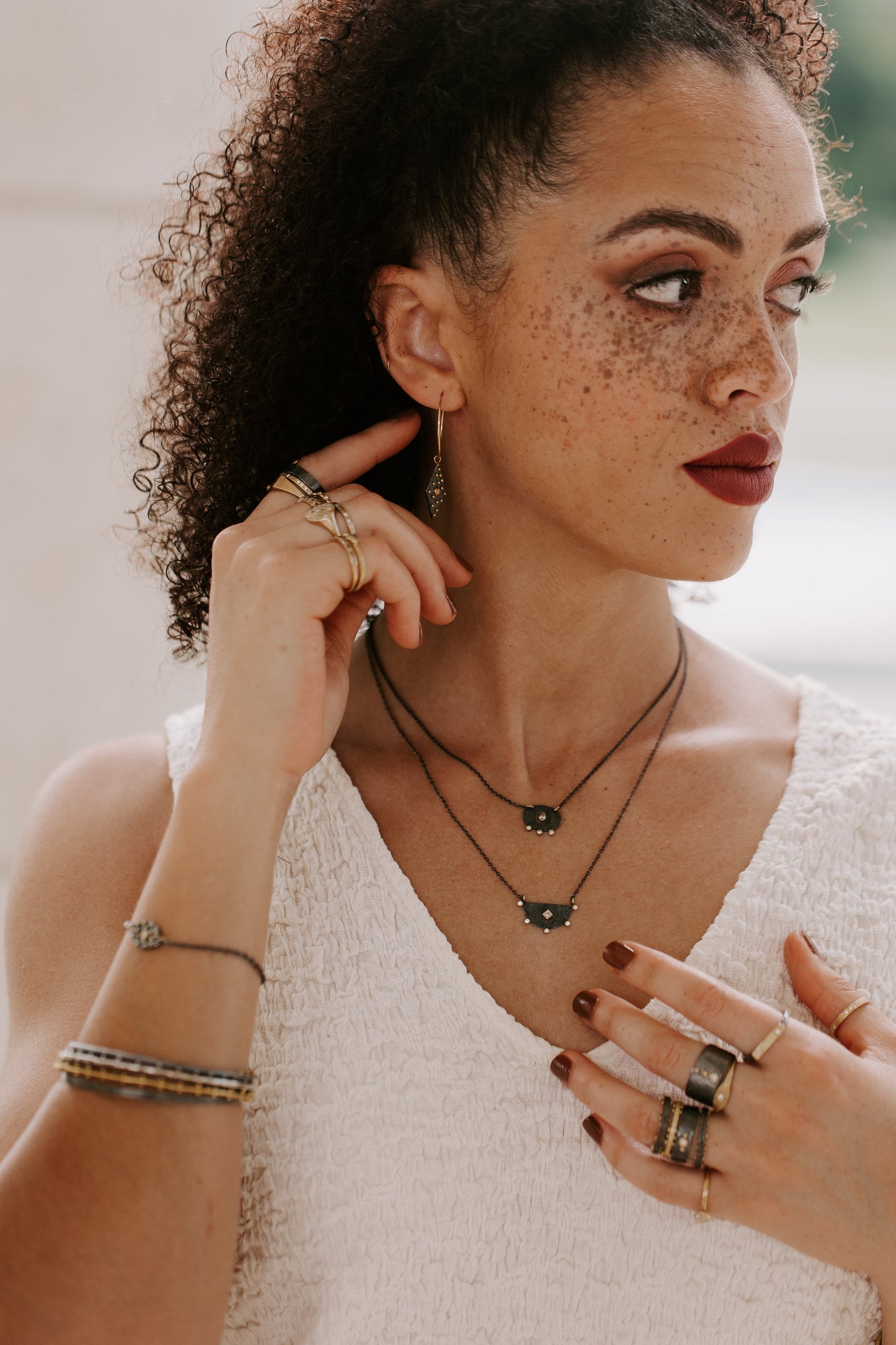 Half Moon Diamond Necklace