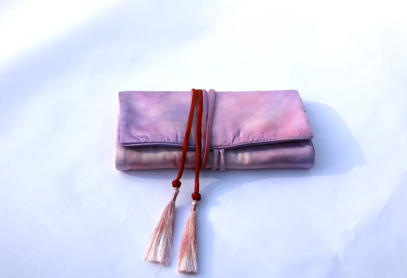 Hand Dyed Silk Jewelry Roll - Ultraviolet
