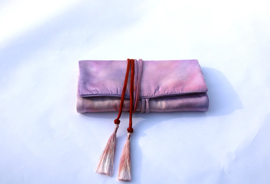 Hand Dyed Silk Jewelry Roll - Ultraviolet
