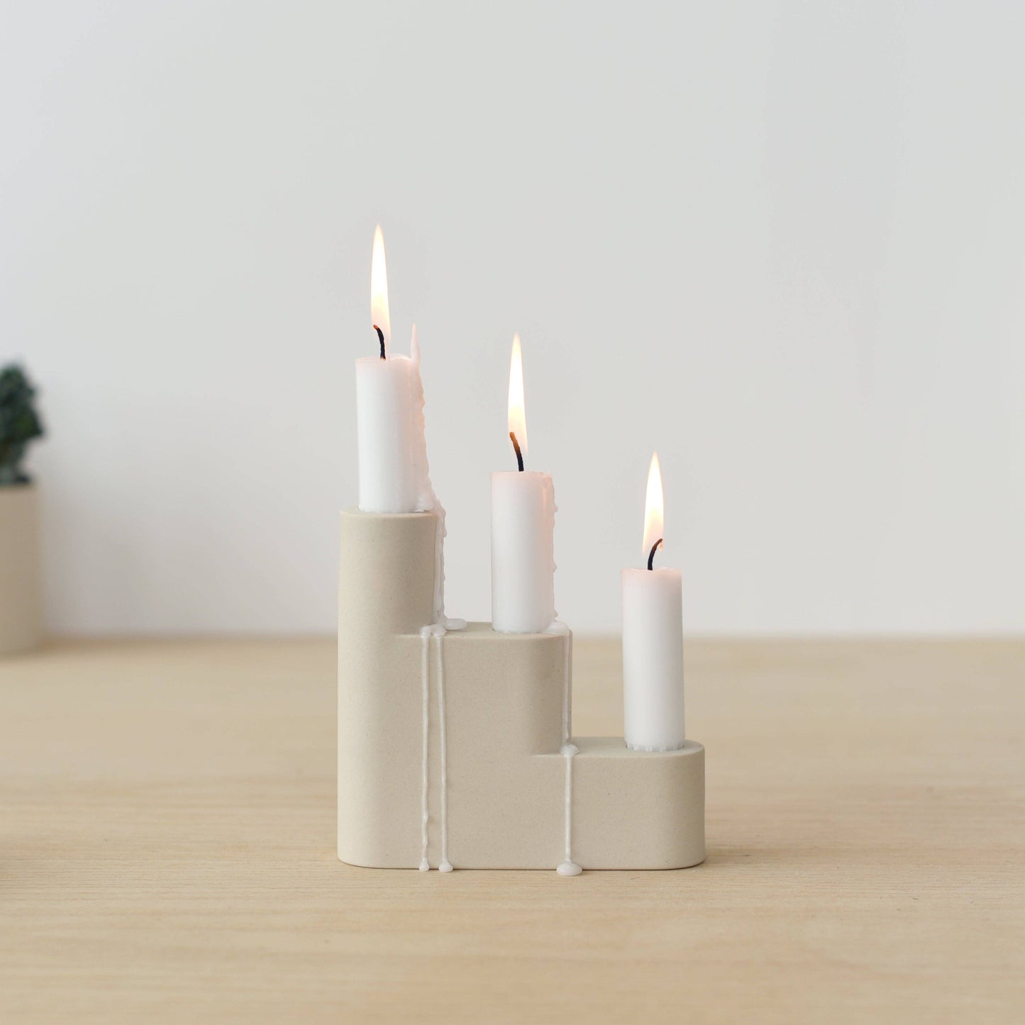 Step Candelabra: White