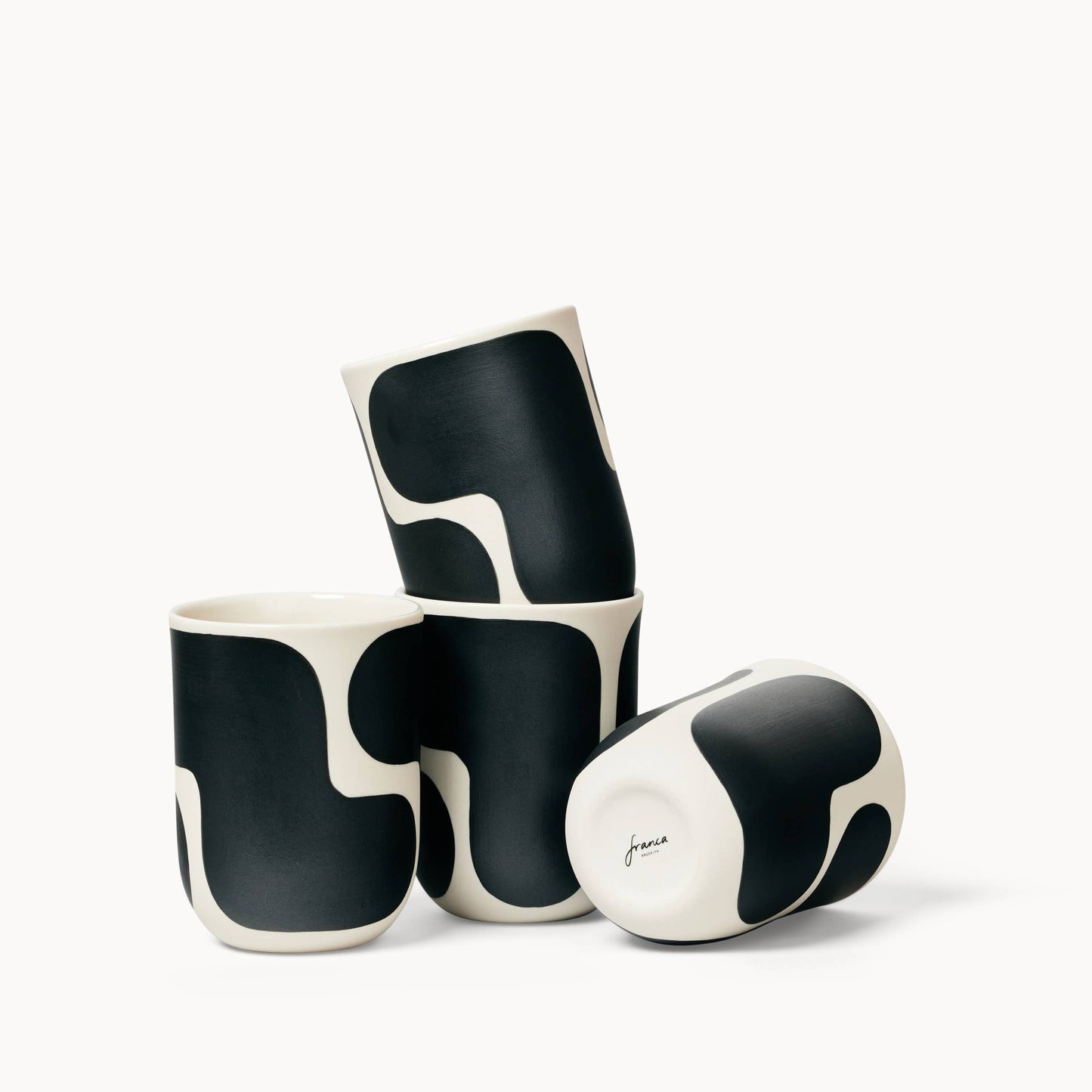 Black Color Block Coffee Cup