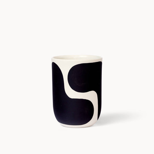 Black Color Block Coffee Cup