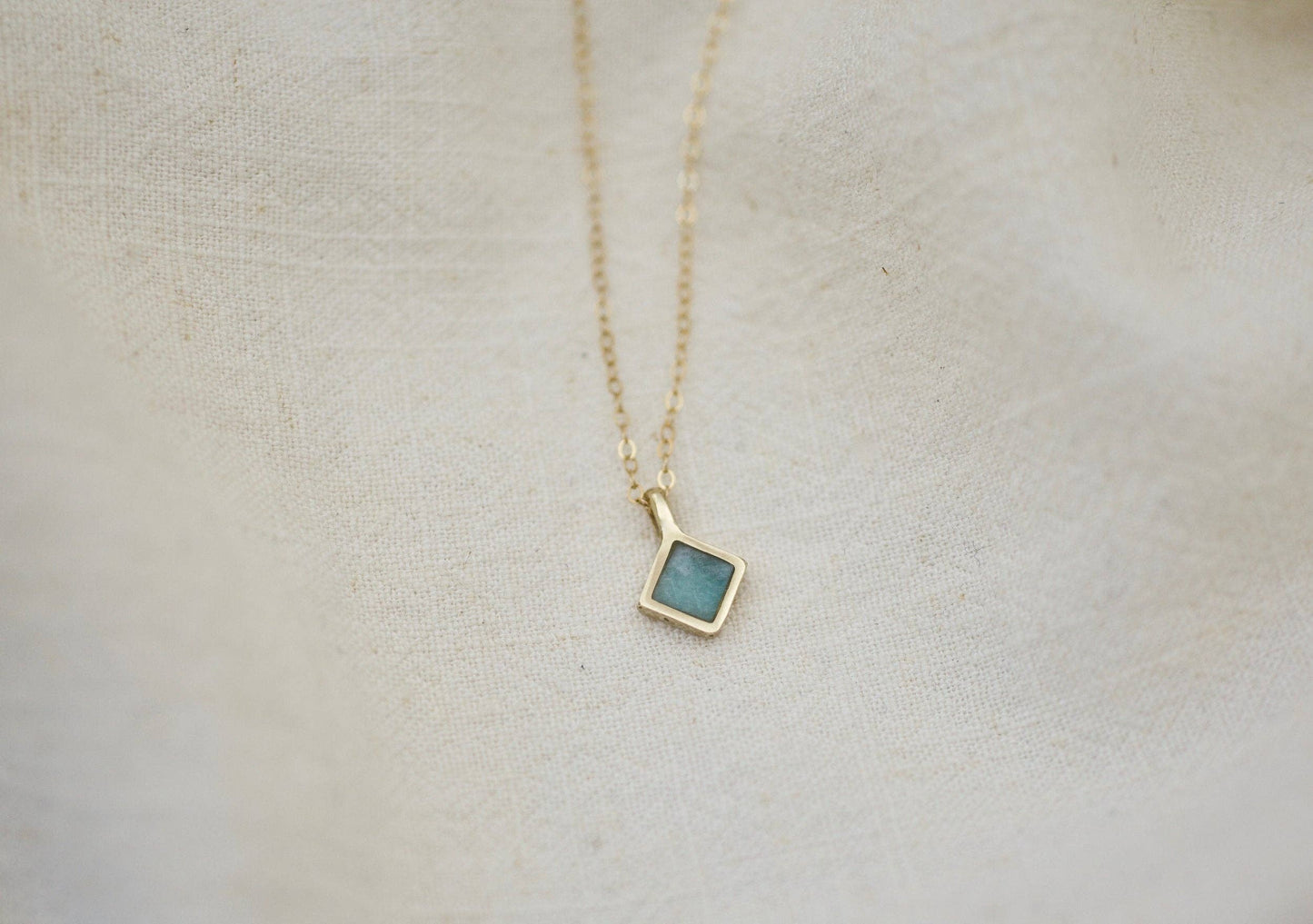 Mountainside Jewelry - Mesa Necklace: Brass + Gold Filled / Malachite