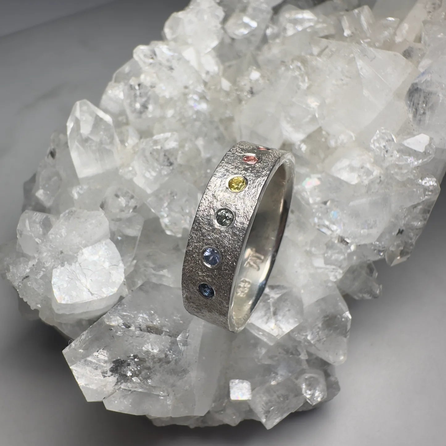 Rainbow Sapphire Granite Band