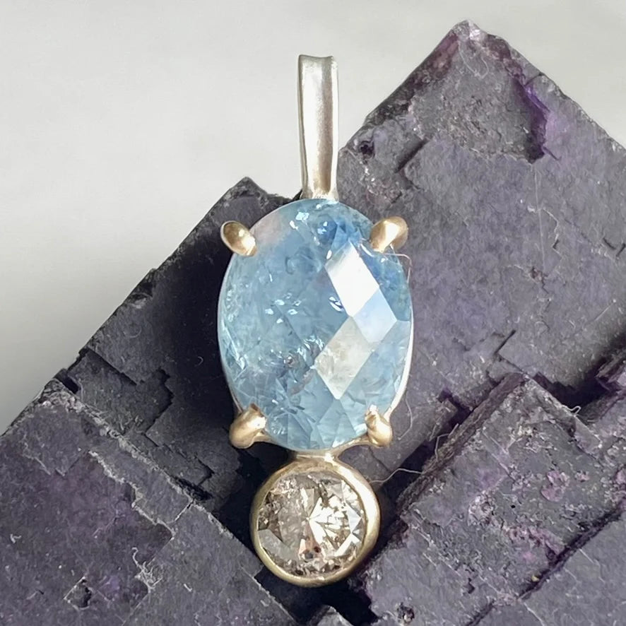 Montana Sapphire & Diamond Duo Pendant