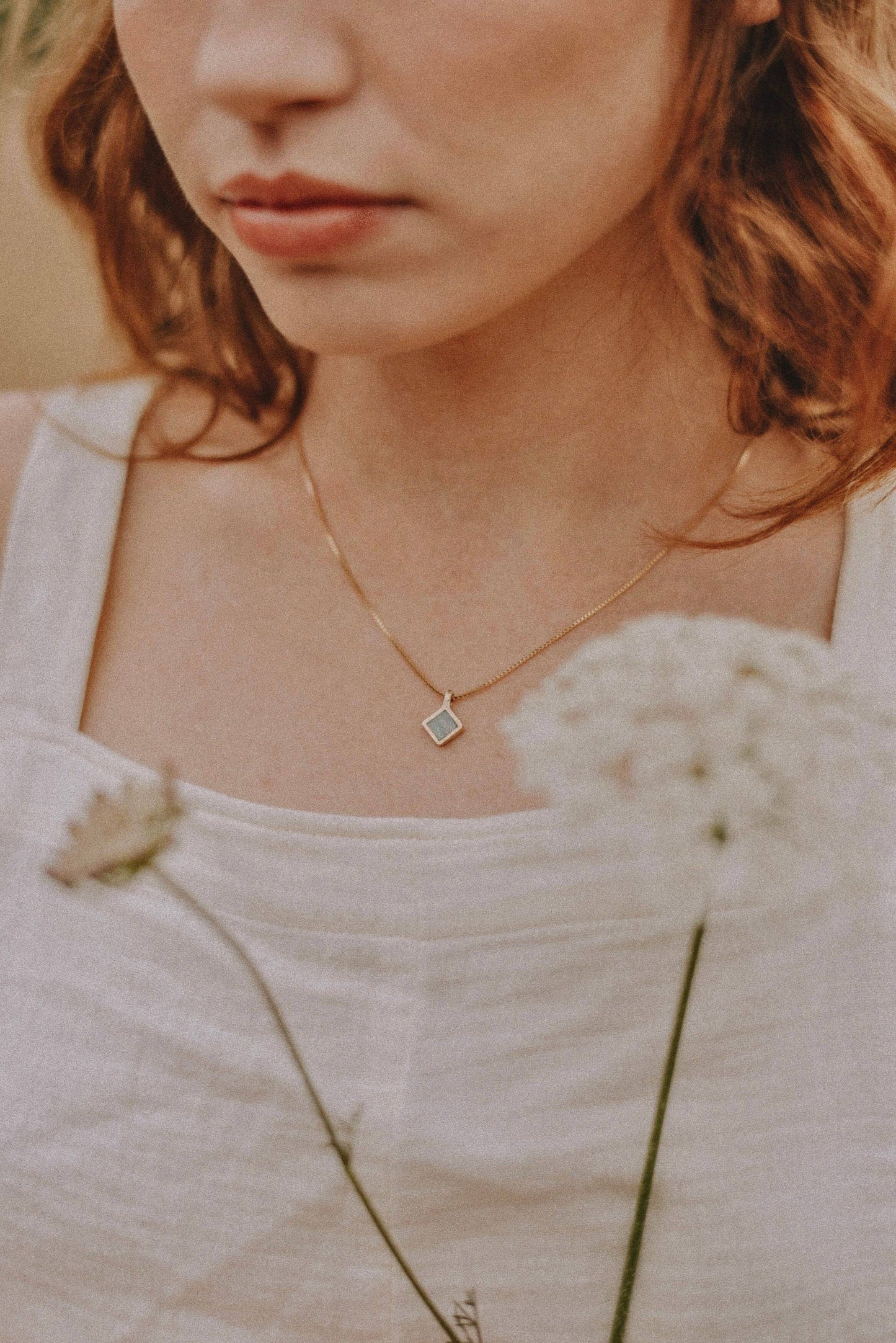 Mountainside Jewelry - Mesa Necklace: Brass + Gold Filled / Malachite