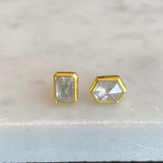 Icy Diamond mismatched stud earrings
