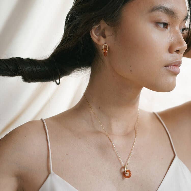 Lindsay Lewis - Anna Necklace - Brick: 16"