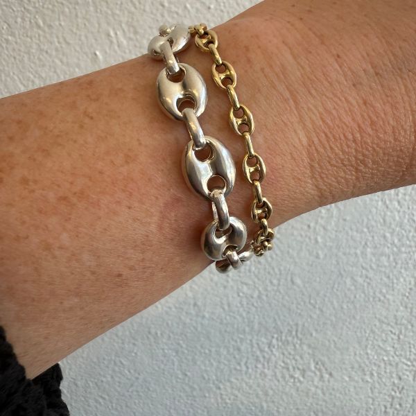 Puffed Mariner XL Bracelet Silver