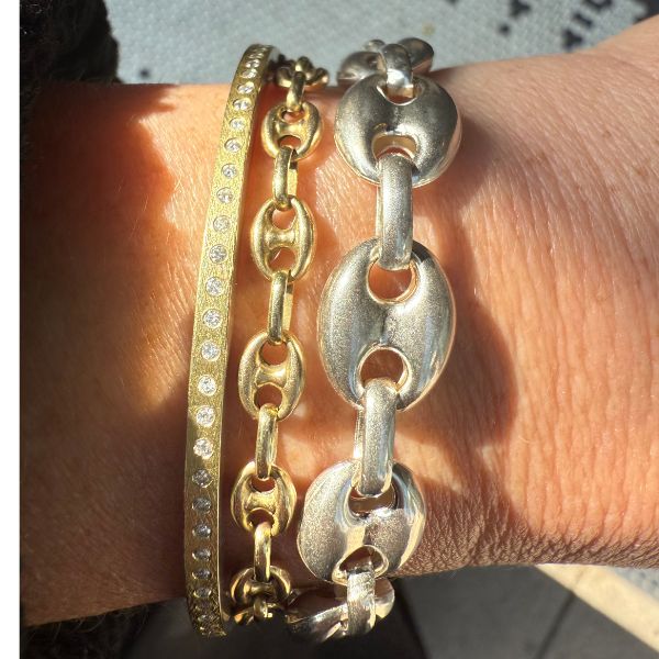 Puffed Mariner XL Bracelet Silver