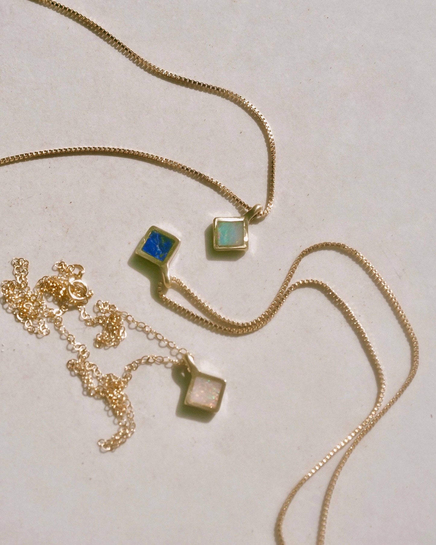 Mountainside Jewelry - Mesa Necklace: Brass + Gold Filled / Malachite