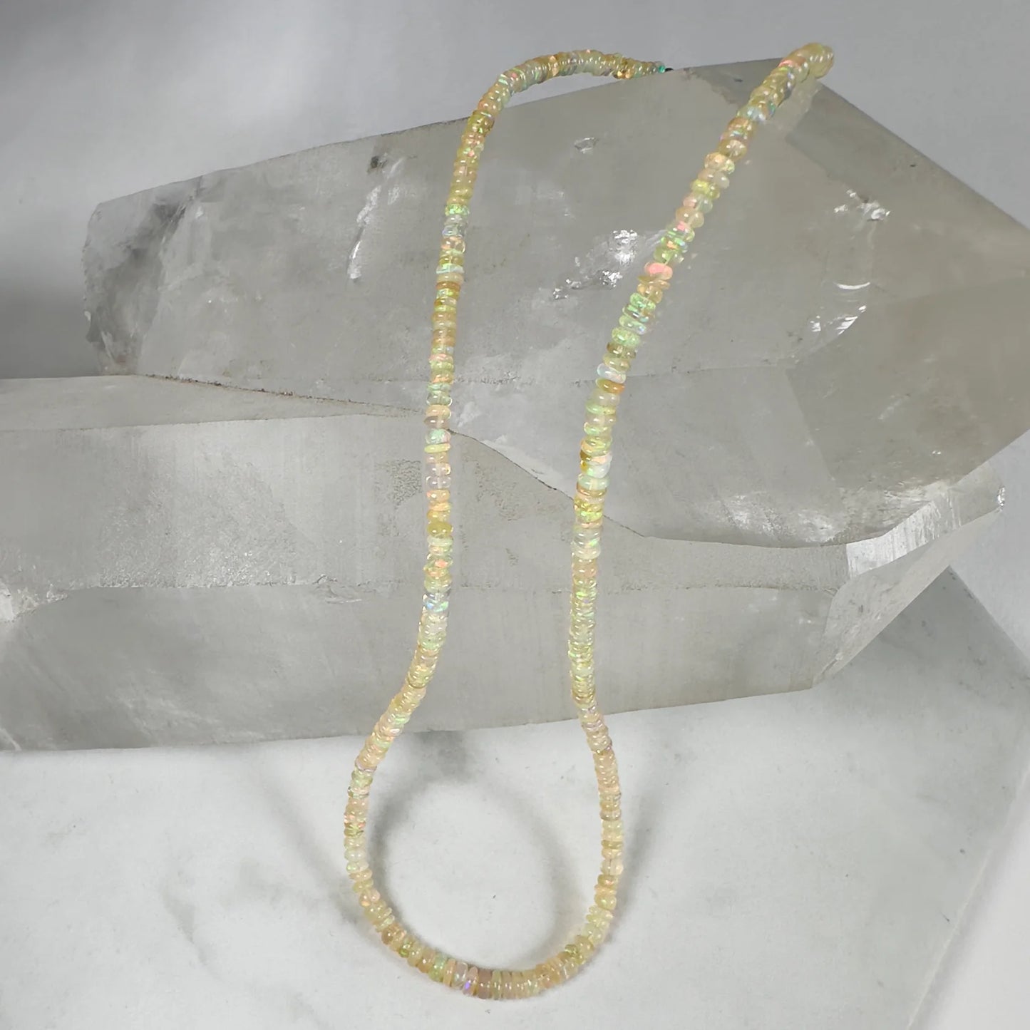 Golden Opal Beaded Necklace