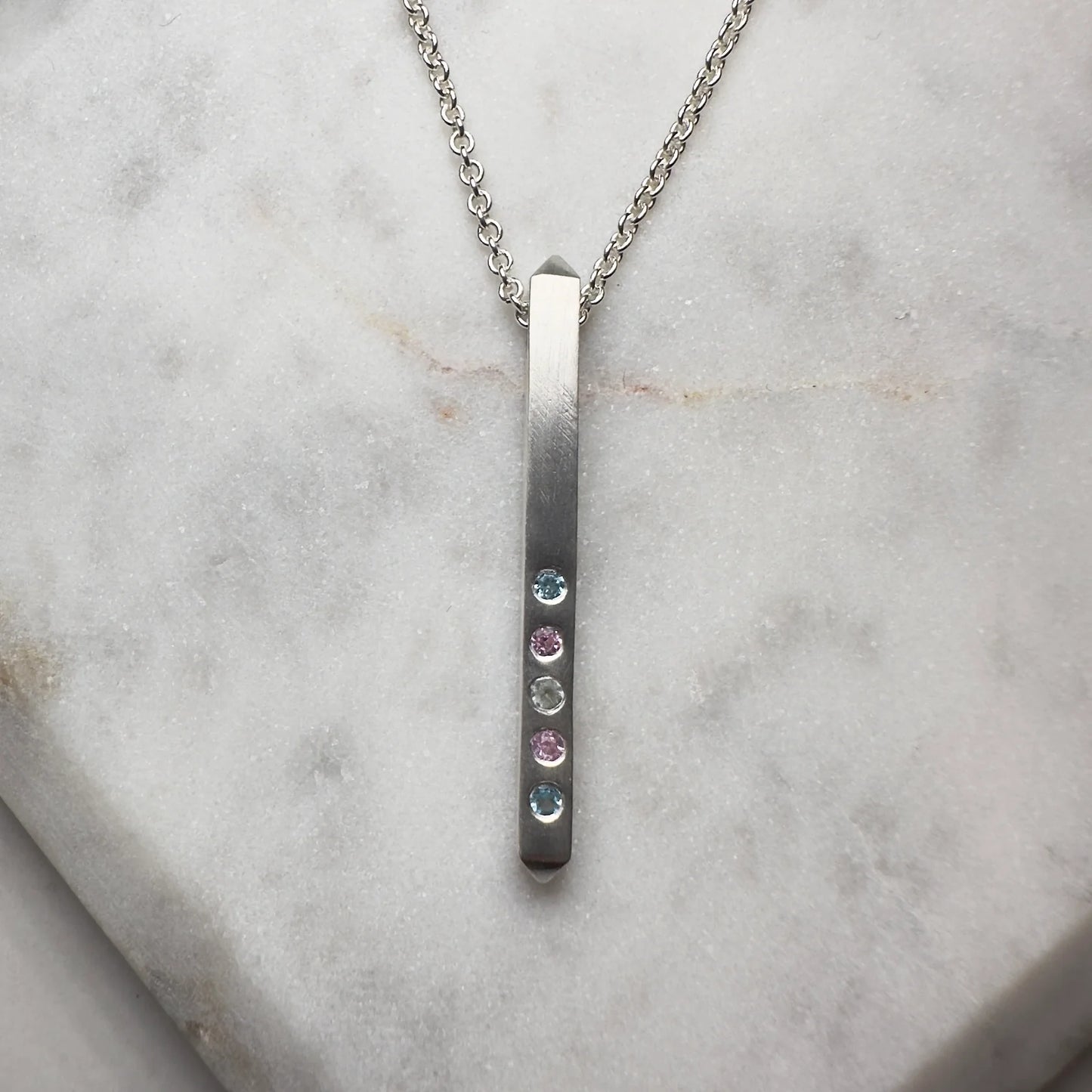 Trans Pride Bar Pendant