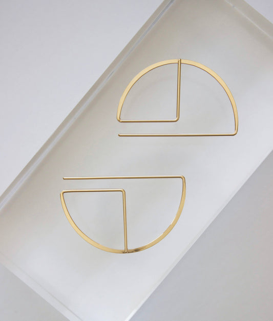 L.Greenwalt Jewelry - Large Round Profile Earrings: 14K Gold Fill
