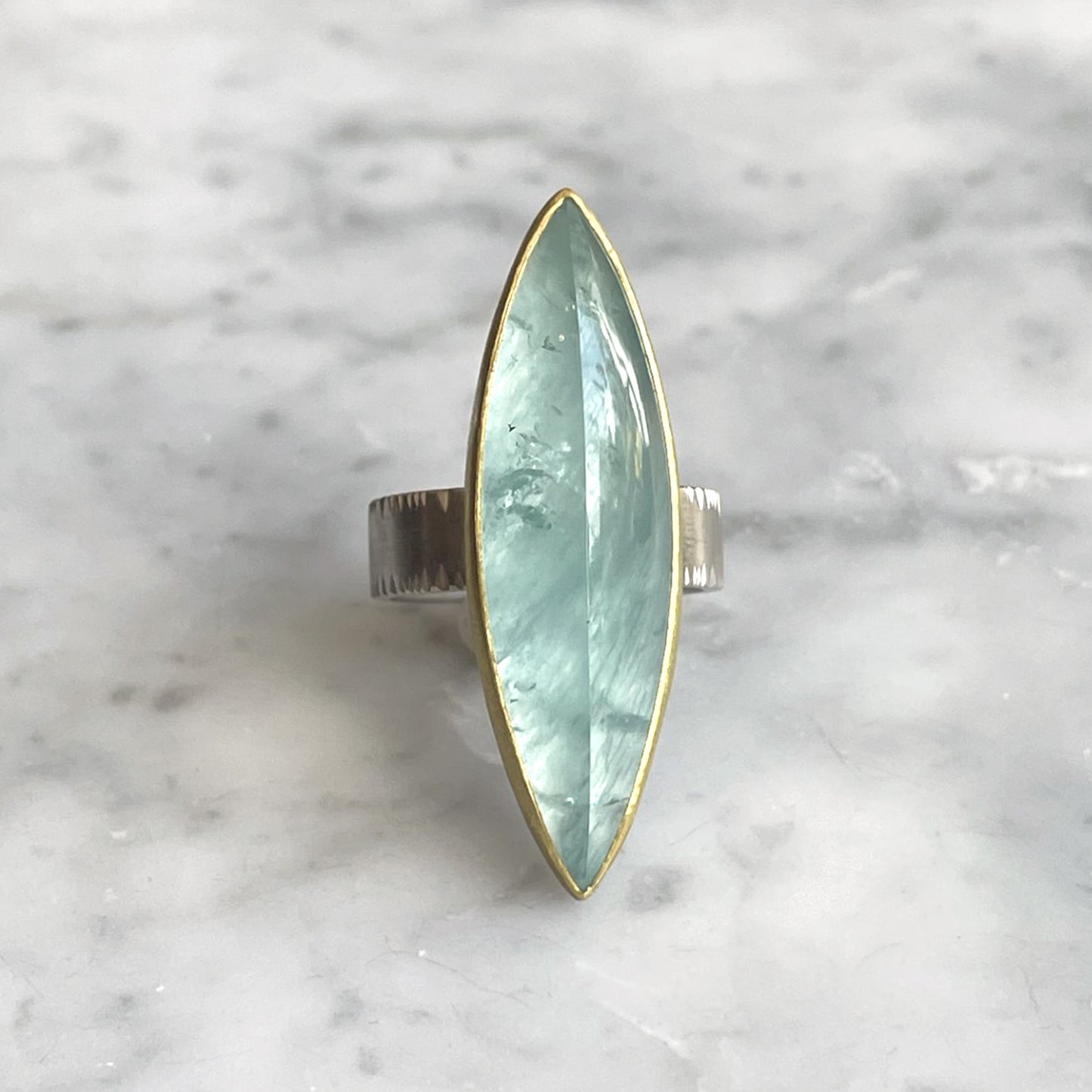 Aquamarine Marquise Ring