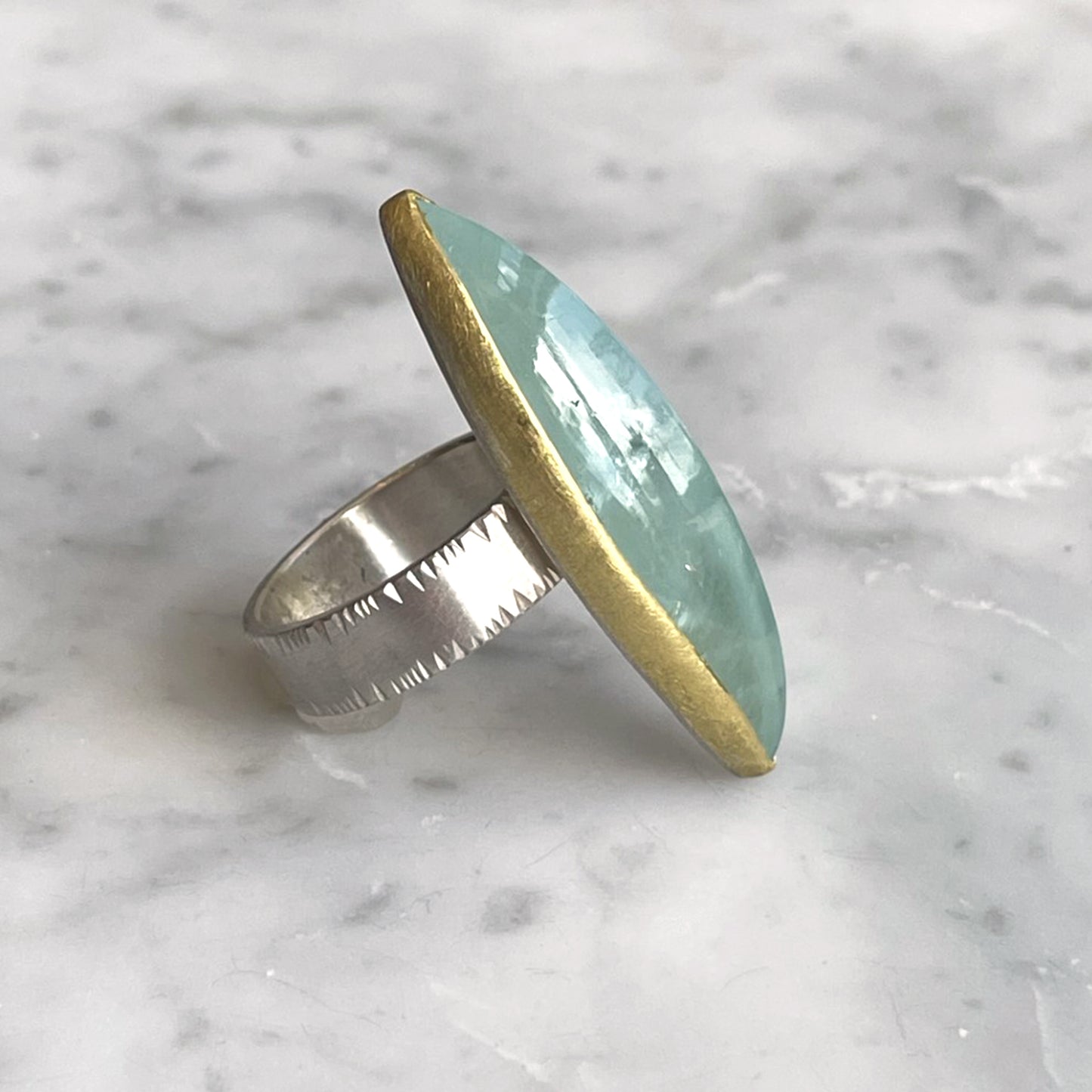 Aquamarine Marquise Ring