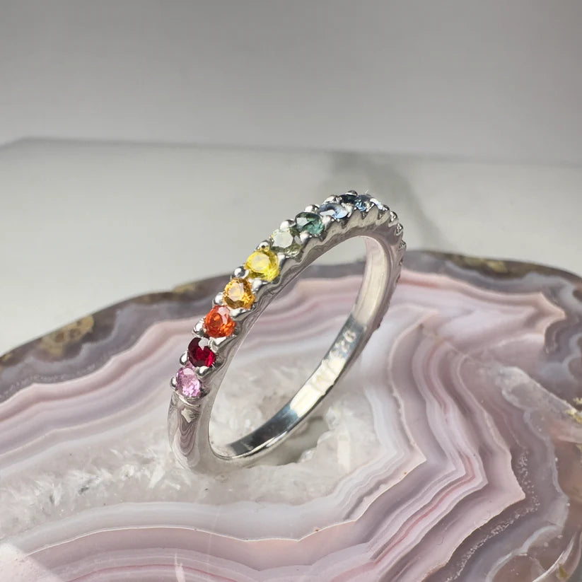 Rainbow Sapphire Band