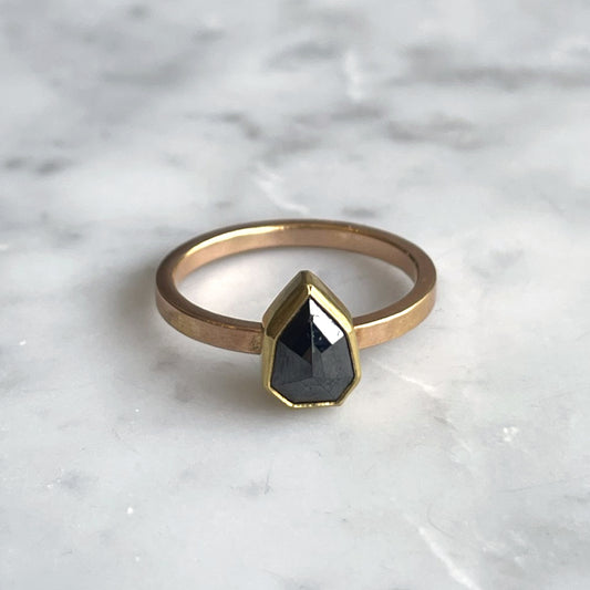 Black Diamond Shield Ring