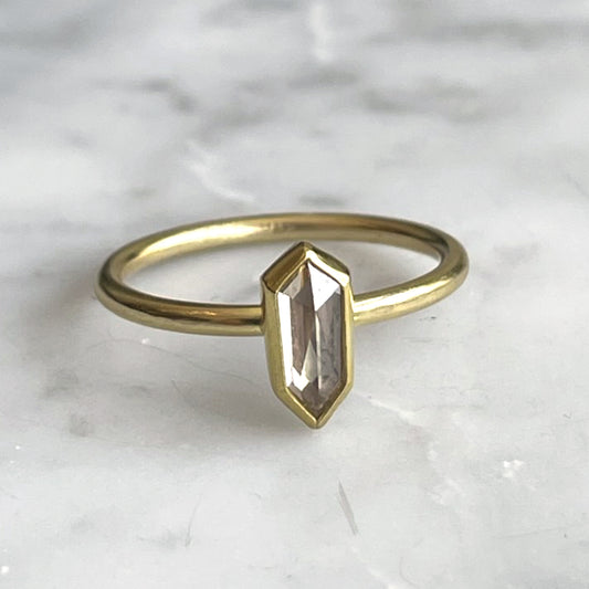 Champagne Diamond Shield Ring