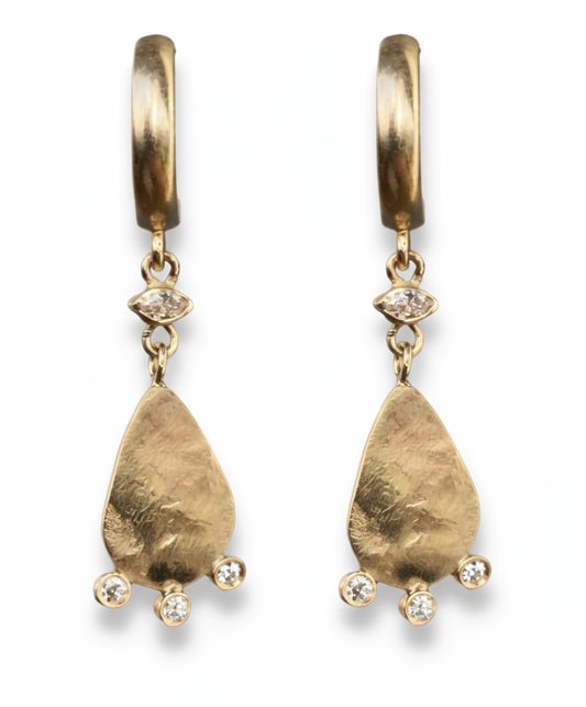 Huggie Diamond Droplet Earrings