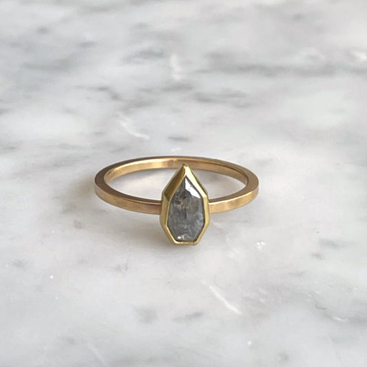 Grey Diamond Shield Ring