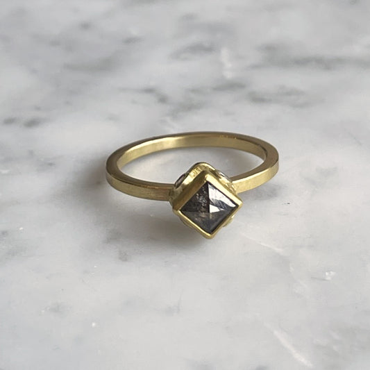 Grey Diamond Temple Ring