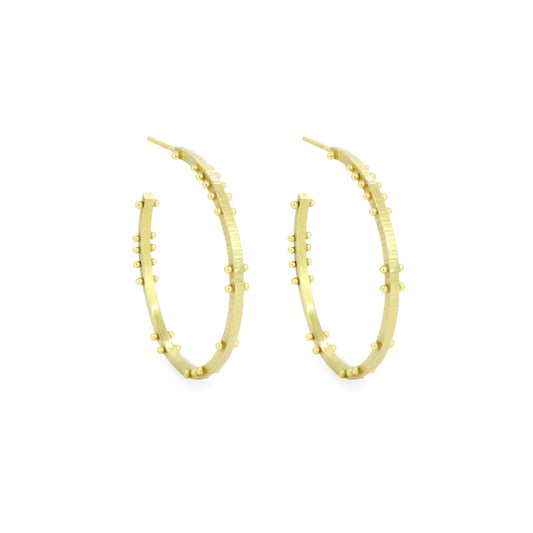 Gold Scattered Dot Hoop - Large