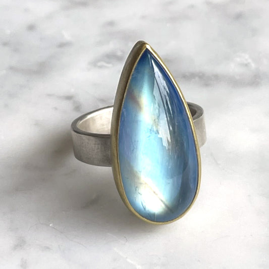 Moonstone Teardrop Ring