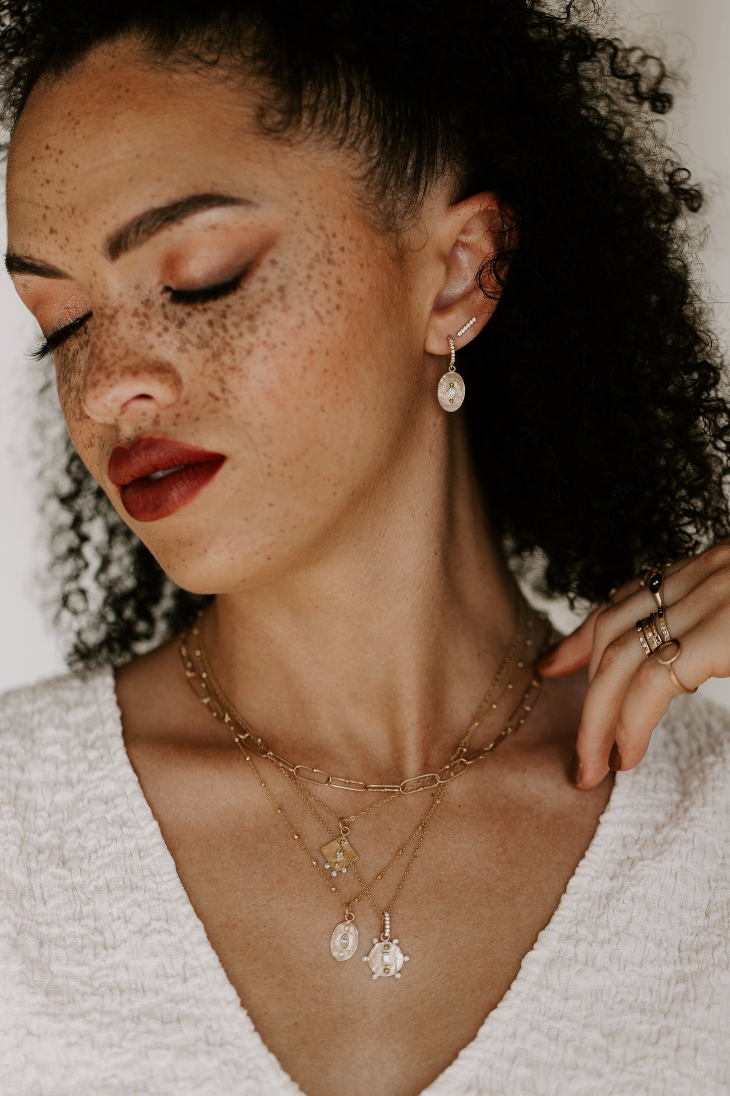 Dotted Chain Necklace - Short - 14k Vermeil
