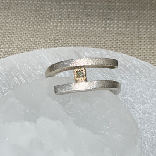Ring with Raw Diamond (Adjustable)