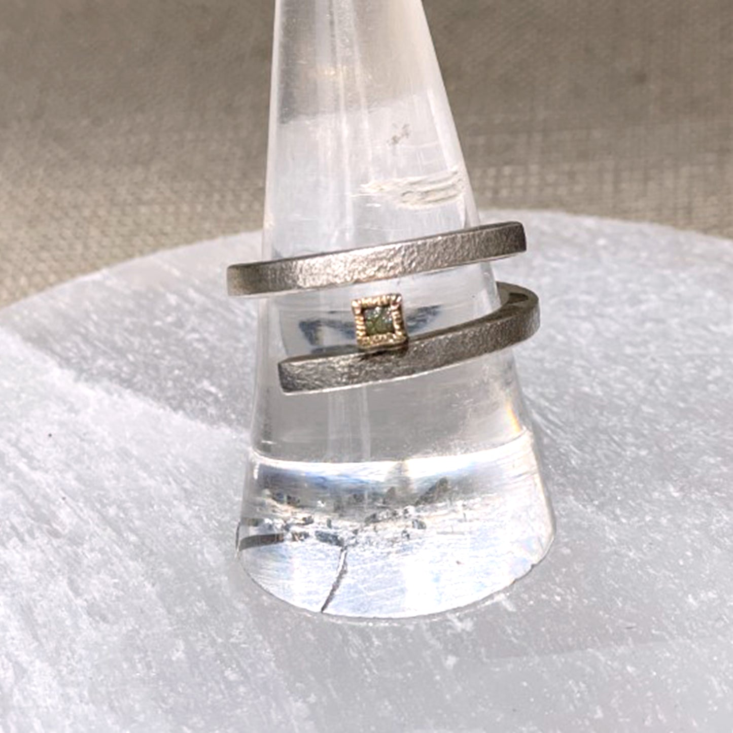 Ring with Raw Diamond (Adjustable)