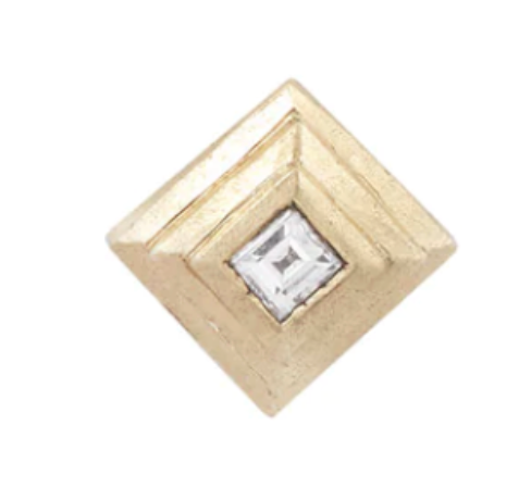 Tiny Ziggurat Diamond Studs