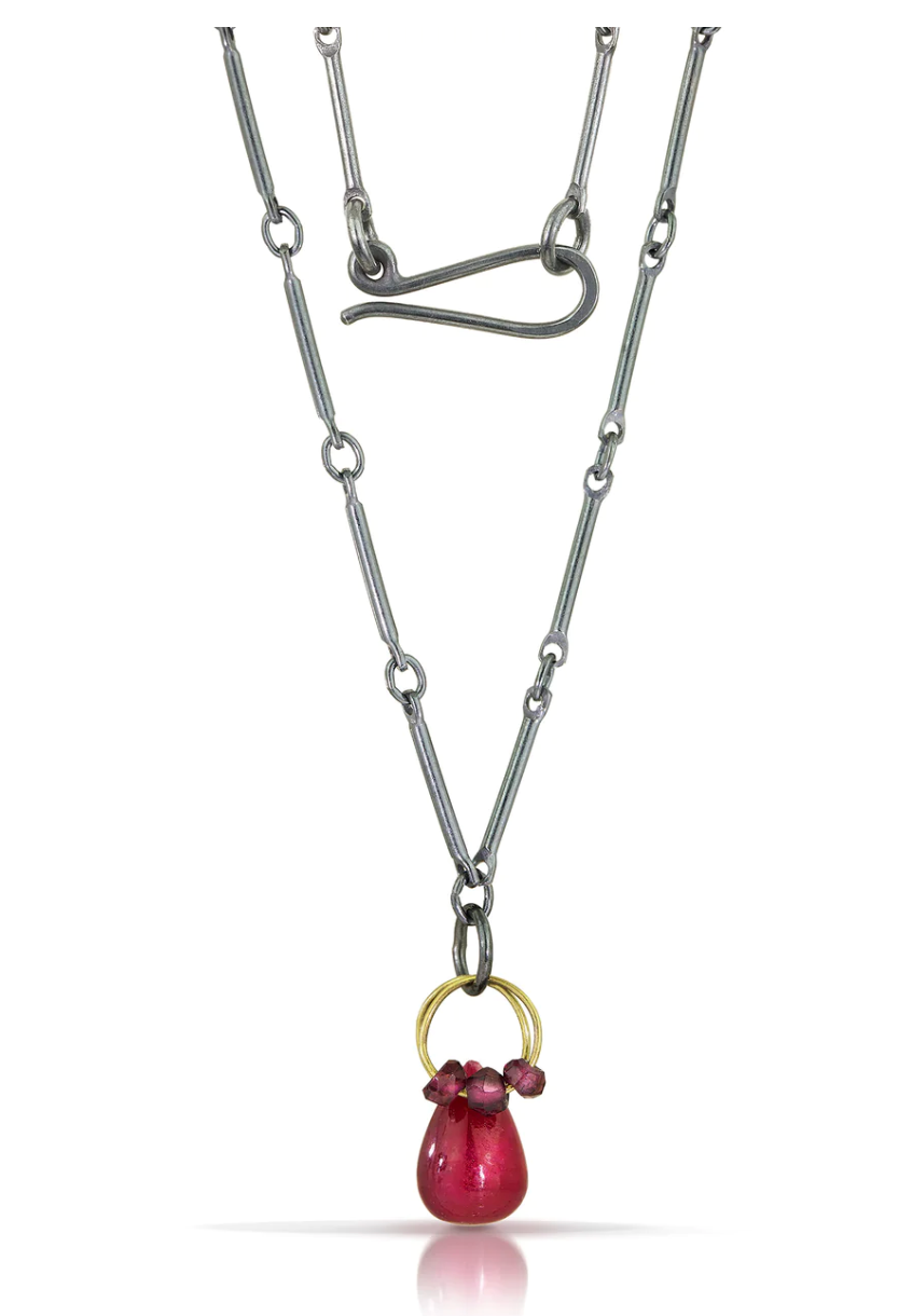 Mini Tangle Necklace - Ruby + Garnet