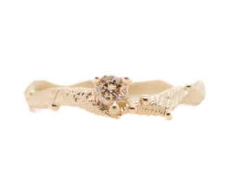 Champagne Diamond Branches Stacker Ring