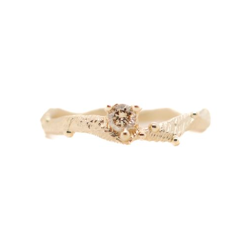 Champagne Diamond Branches Stacker Ring