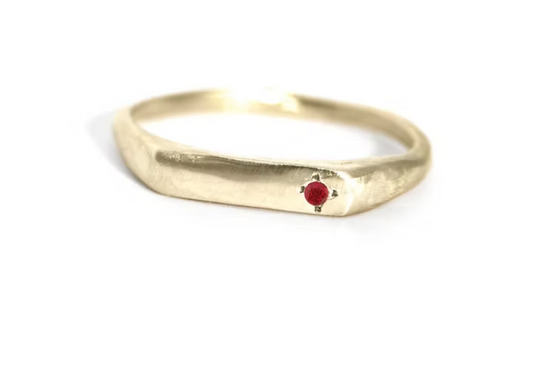 Slim Ruby Bar Ring