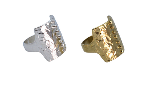 Dotted Pavise Ring
