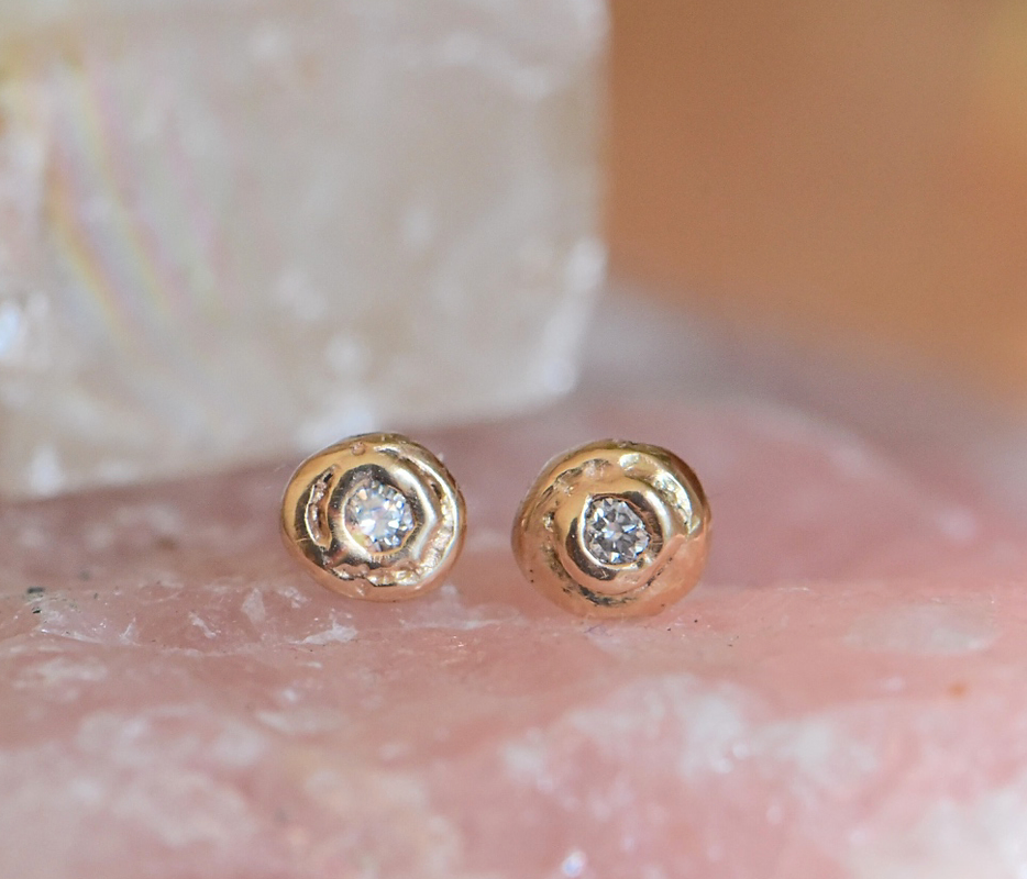 The Lost Coin Studs in 14k