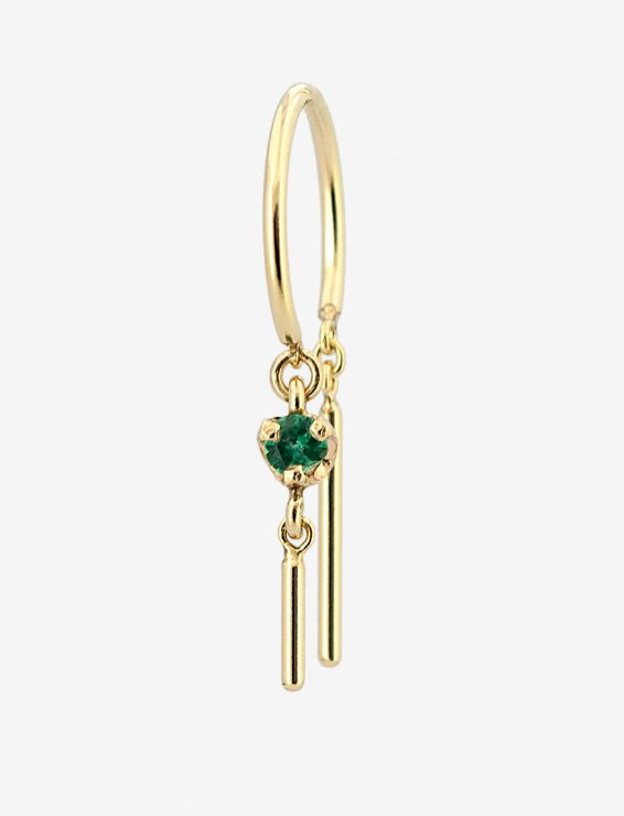 Emerald Baby Chime Earring