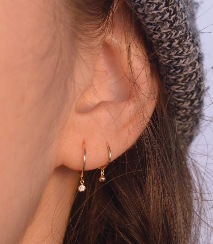 Diamond Droplet Huggie Earring