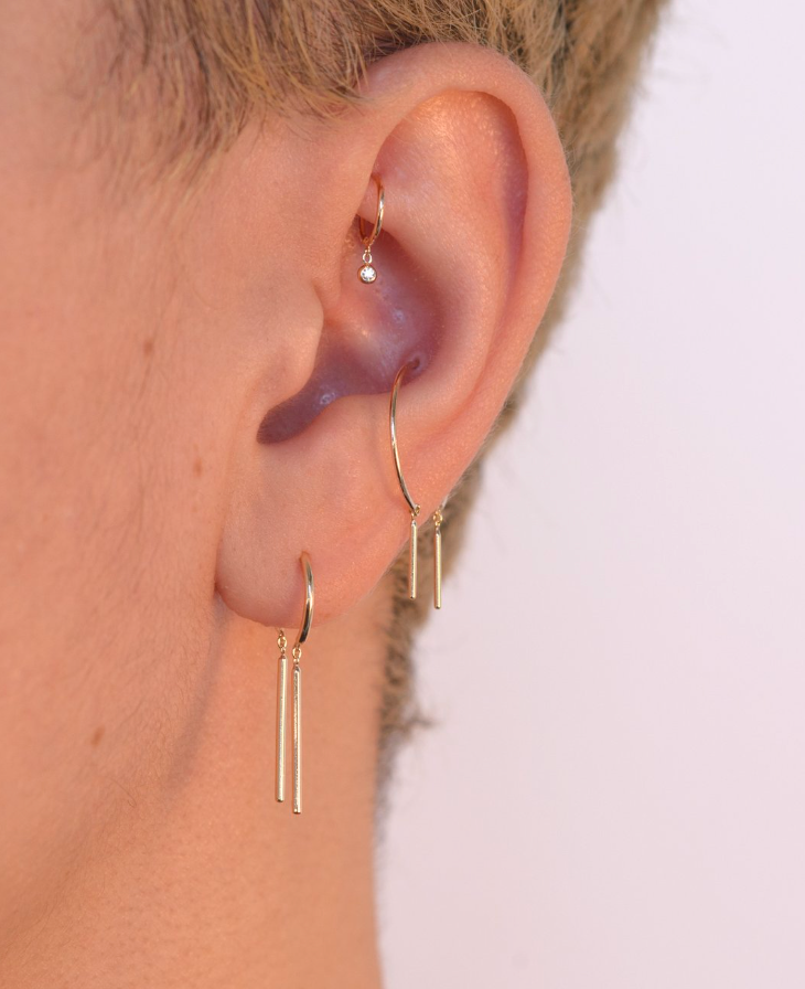 Diamond Droplet Huggie Earring