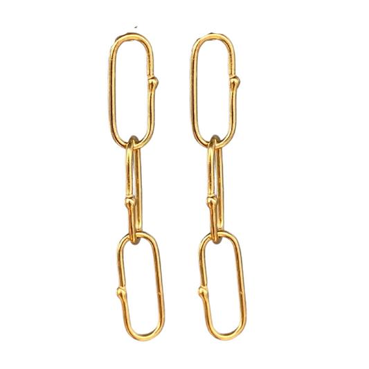 Dotted Chain Drop Earrings