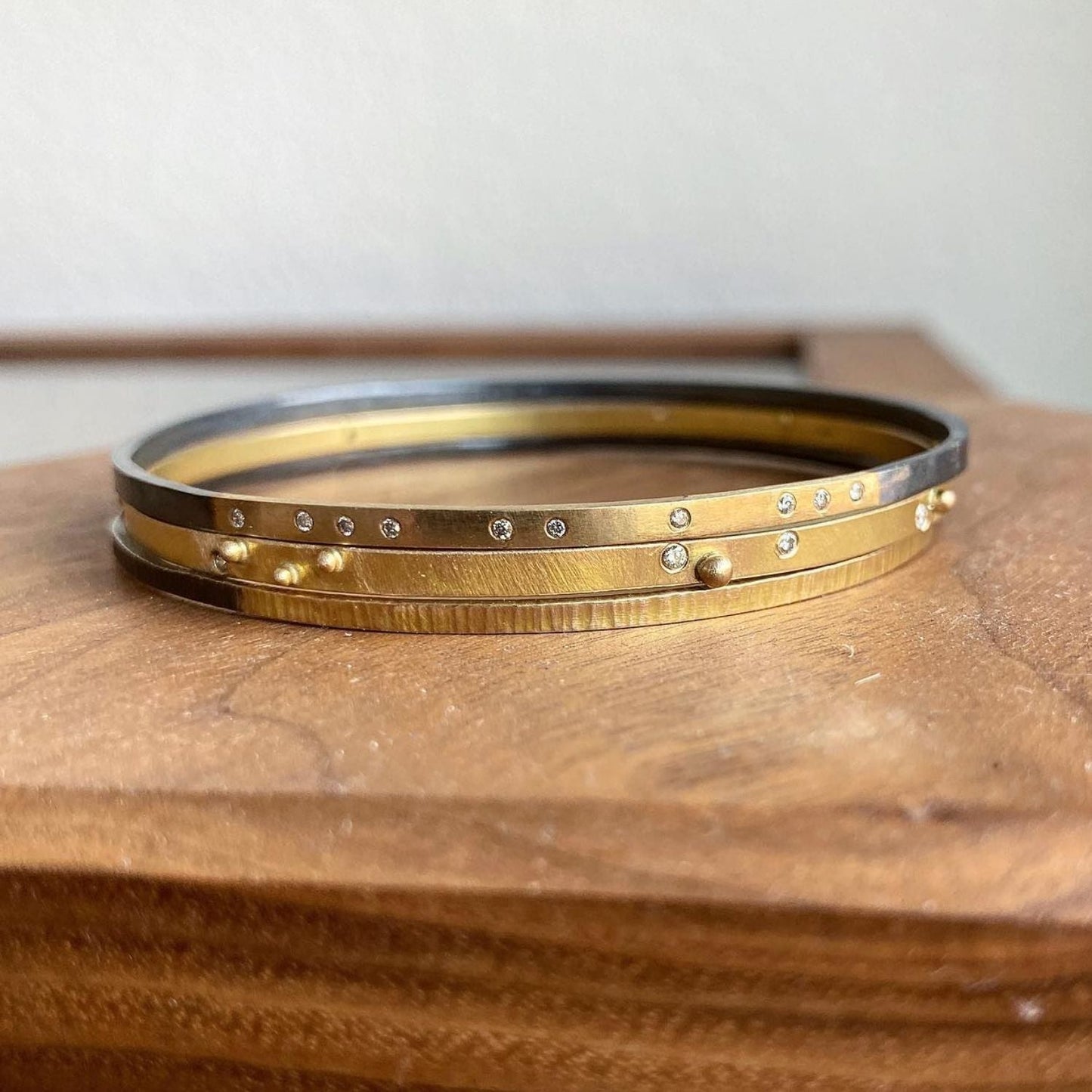 Two-Tone Textured Bangle